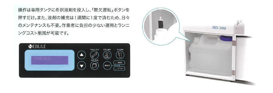 作業者に負担の少ない運用とランニングコスト削減が可能